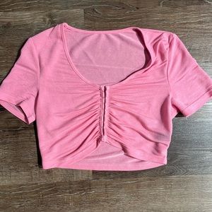 SHEIN Hot Pink Cropped T-Shirt